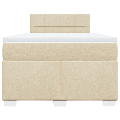 Giroletto a Molle con Materasso Crema 120x200 cm in Tessuto