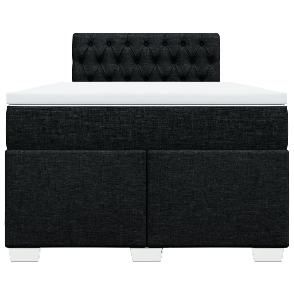 Giroletto a Molle con Materasso Nero 120x200 cm in Tessuto