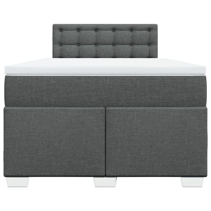 Giroletto a Molle con Materasso Grigio Scuro 120x200 cm Tessuto