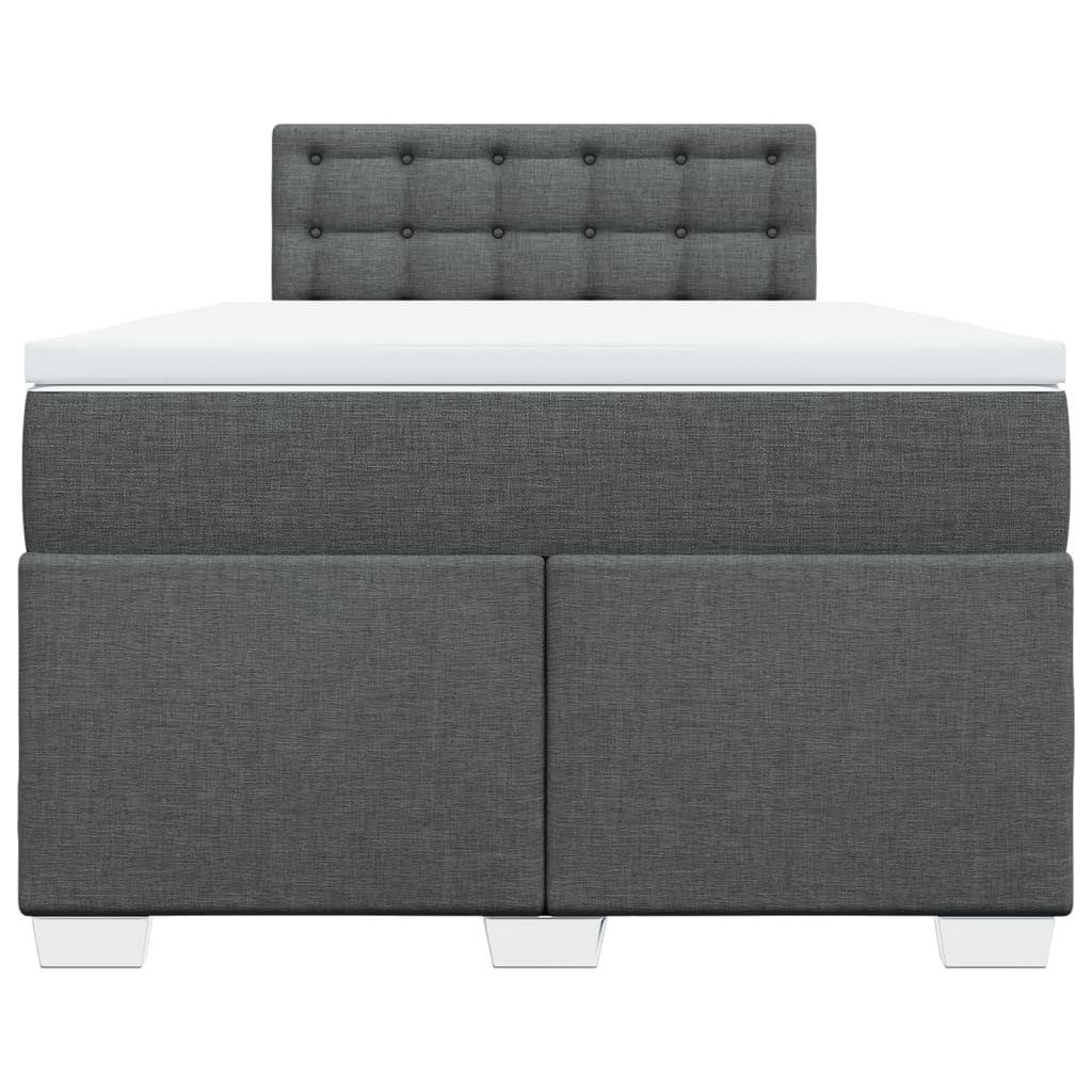 Giroletto a Molle con Materasso Grigio Scuro 120x200 cm Tessuto