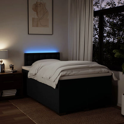 Giroletto a Molle con Materasso Nero 120x200 cm in Tessuto - homemem39