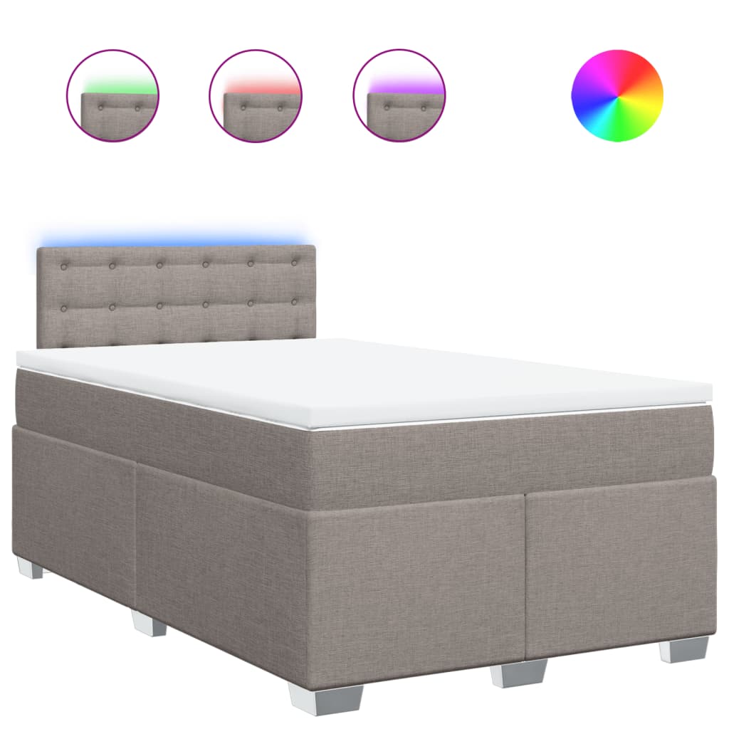 Giroletto a Molle con Materasso Tortora 120x200 cm in Tessuto | homemem39