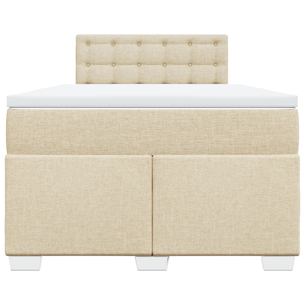 Giroletto a Molle con Materasso Crema 120x200 cm in Tessuto - homemem39