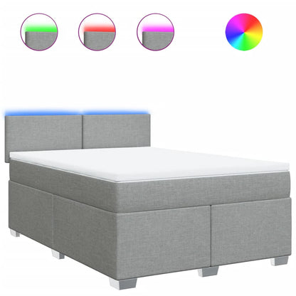 Giroletto a Molle con Materasso Grigio Chiaro 140x190cm Tessuto | homemem39