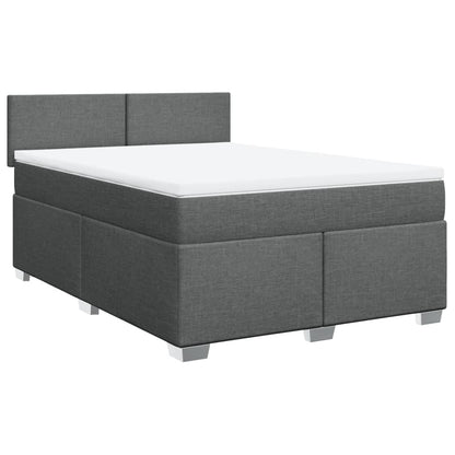 Giroletto a Molle con Materasso Grigio Scuro 140x190 cm Tessuto | homemem39