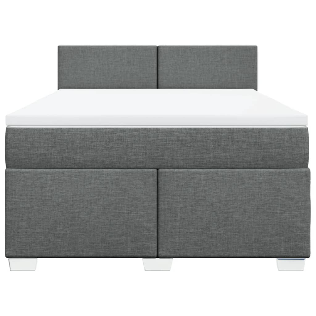 Giroletto a Molle con Materasso Grigio Scuro 140x190 cm Tessuto | homemem39
