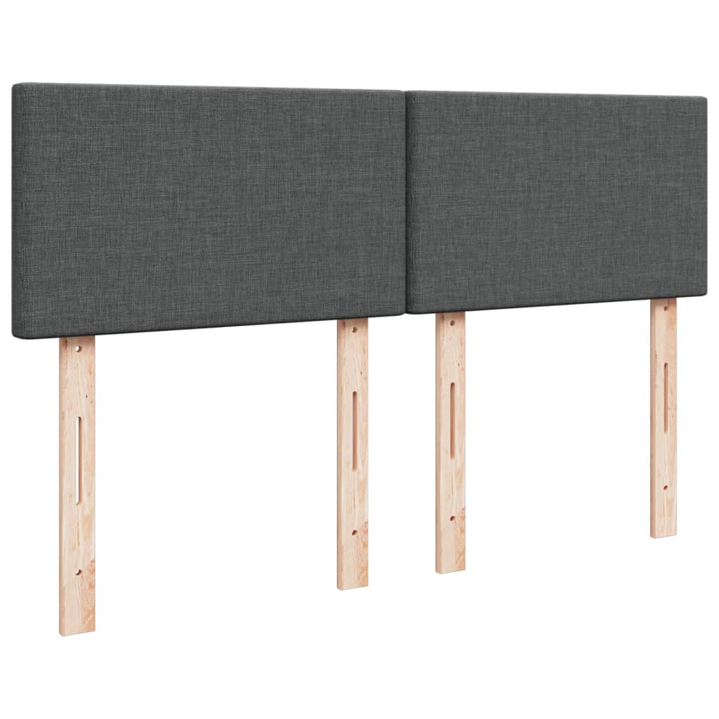 Giroletto a Molle con Materasso Grigio Scuro 140x190 cm Tessuto | homemem39