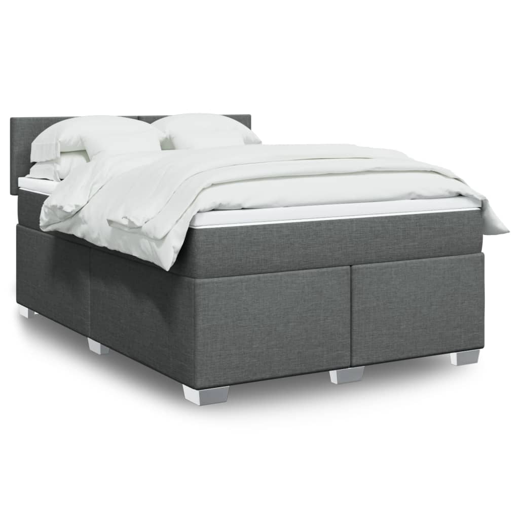 Giroletto a Molle con Materasso Grigio Scuro 140x190 cm Tessuto | homemem39
