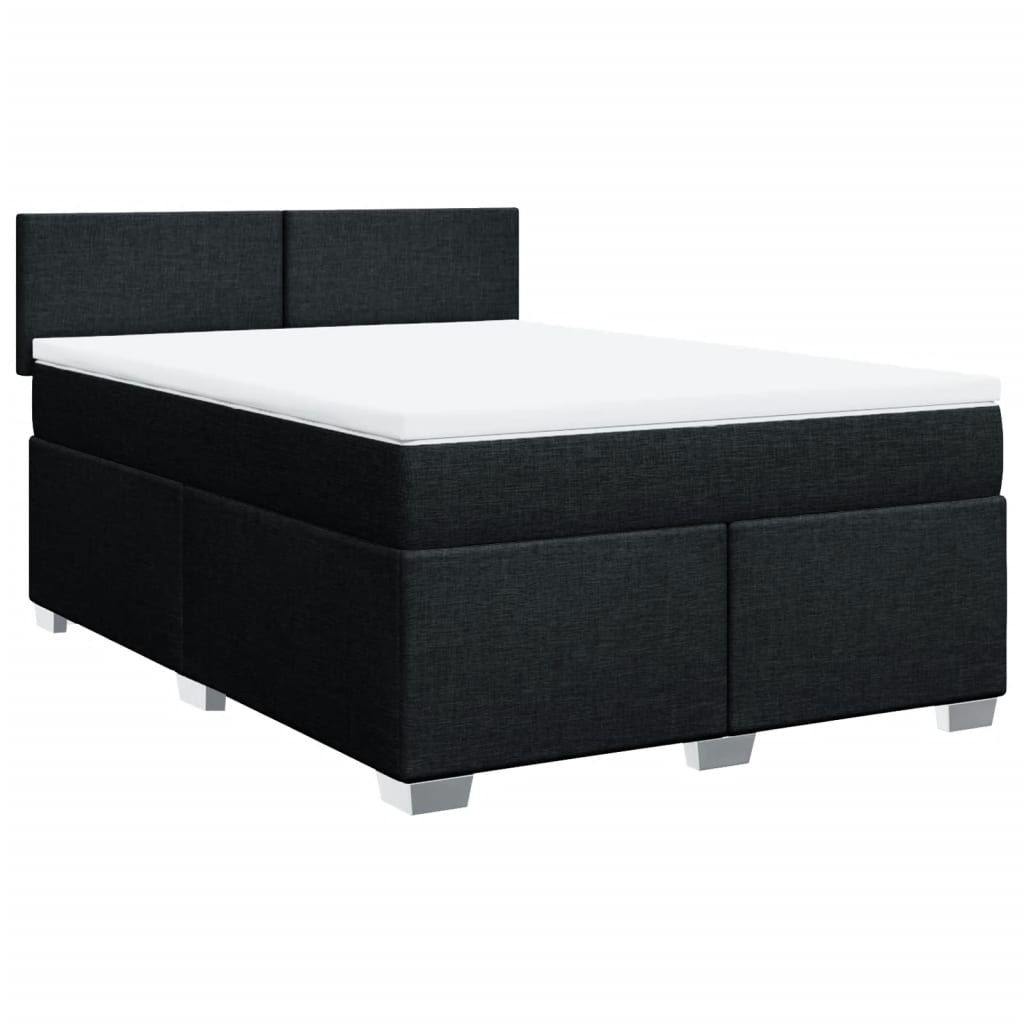 Giroletto a Molle con Materasso Nero 140x190 cm in Tessuto | homemem39