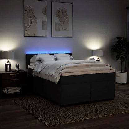 Giroletto a Molle con Materasso Nero 140x190 cm in Tessuto | homemem39