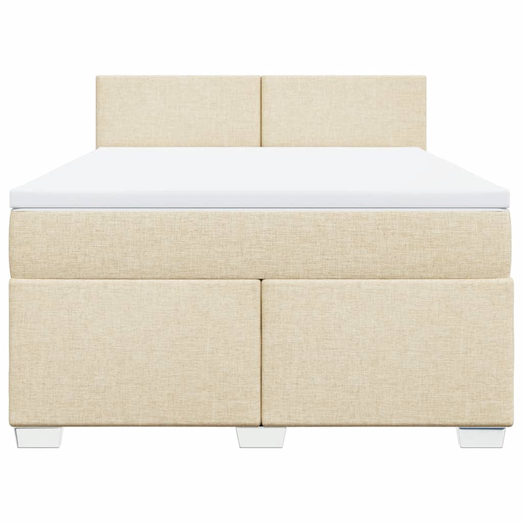 Giroletto a Molle con Materasso Crema 140x19 cm in Tessuto