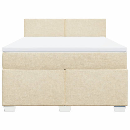 Giroletto a Molle con Materasso Crema 140x19 cm in Tessuto