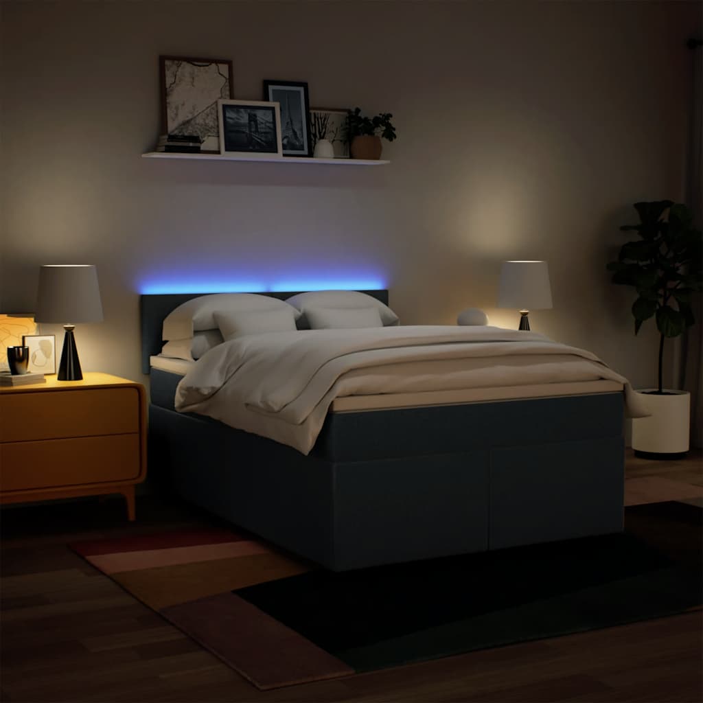 Giroletto a Molle con Materasso Blu 140x190 cm in Tessuto - homemem39