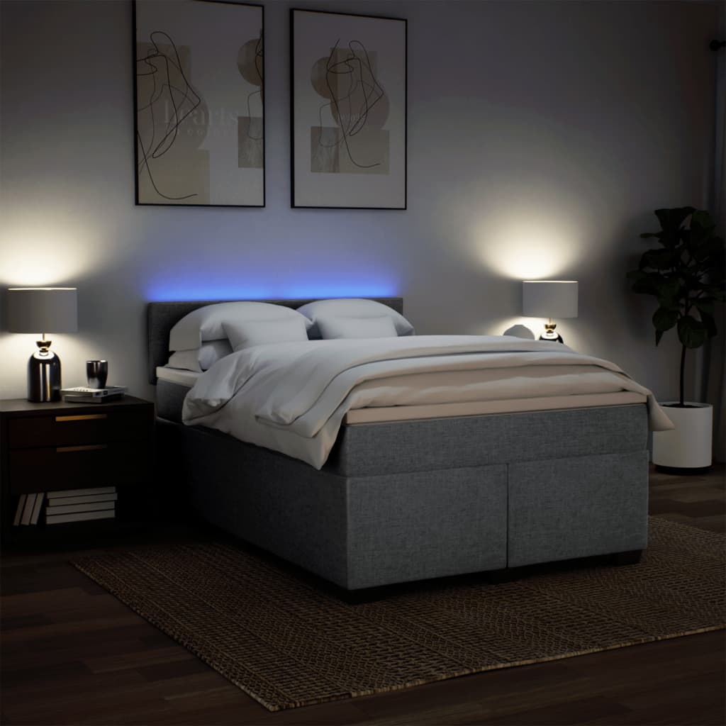 Giroletto a Molle con Materasso Grigio Chiaro 140x190cm Tessuto | homemem39