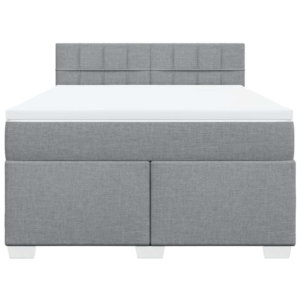 Giroletto a Molle con Materasso Grigio Chiaro 140x190cm Tessuto