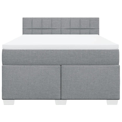 Giroletto a Molle con Materasso Grigio Chiaro 140x190cm Tessuto