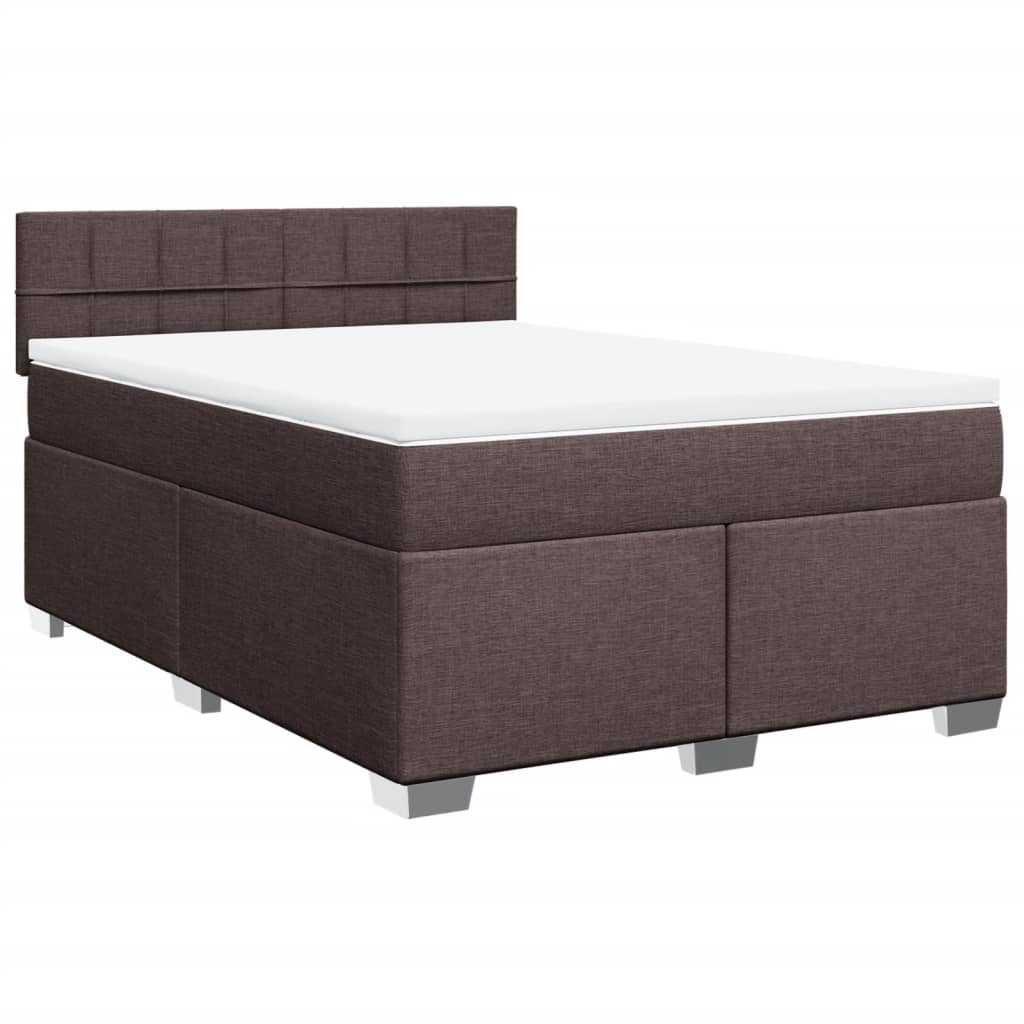 Giroletto a Molle con Materasso Marrone Scuro 140x190cm Tessuto | homemem39