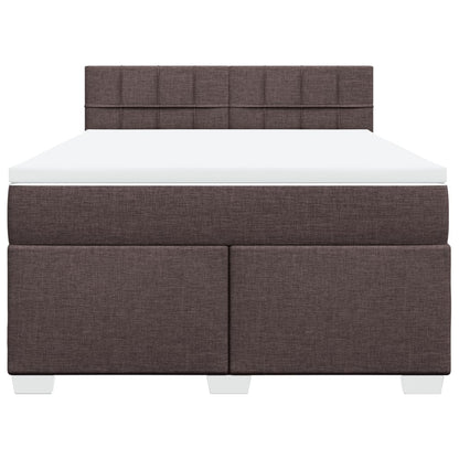 Giroletto a Molle con Materasso Marrone Scuro 140x190cm Tessuto | homemem39