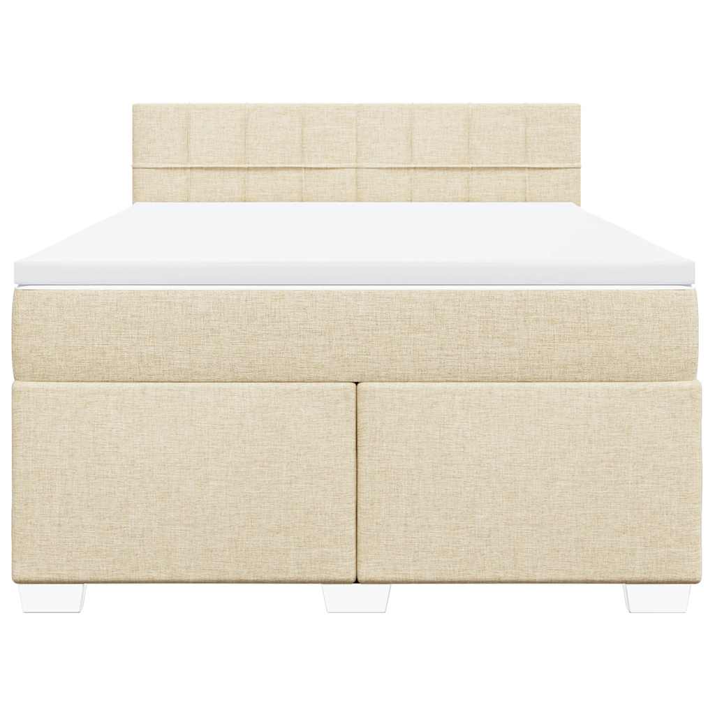 Giroletto a Molle con Materasso Crema 140x19 cm in Tessuto | homemem39