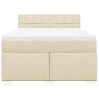 Giroletto a Molle con Materasso Crema 140x19 cm in Tessuto