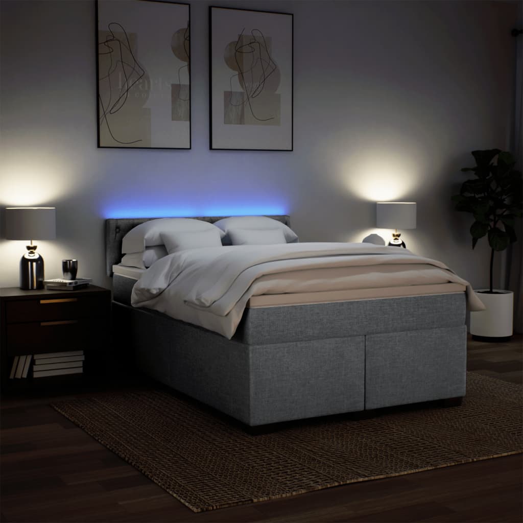 Giroletto a Molle con Materasso Grigio Chiaro 140x190cm Tessuto | homemem39