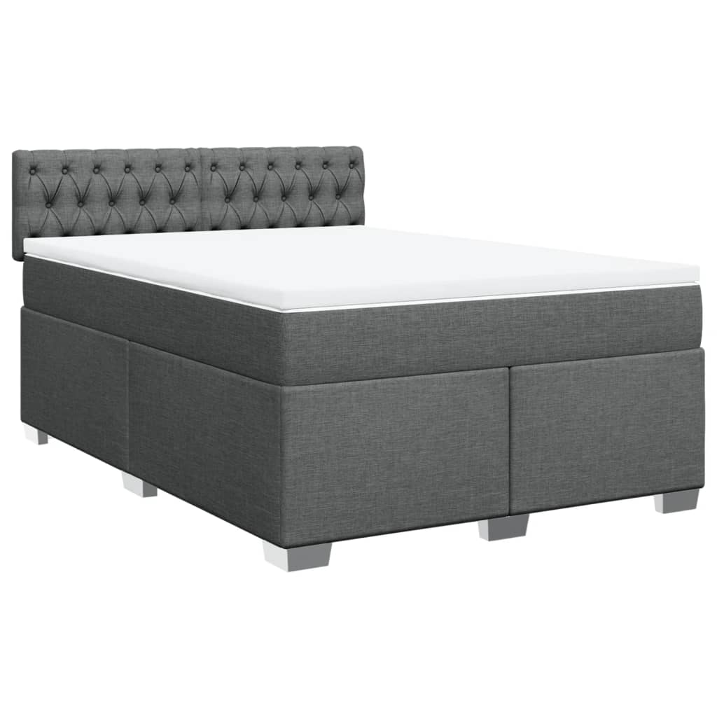 Giroletto a Molle con Materasso Grigio Scuro 140x190 cm Tessuto | homemem39