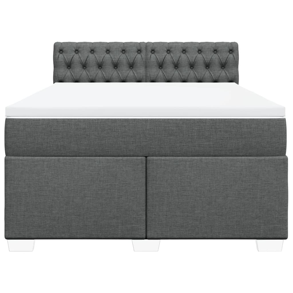 Giroletto a Molle con Materasso Grigio Scuro 140x190 cm Tessuto | homemem39