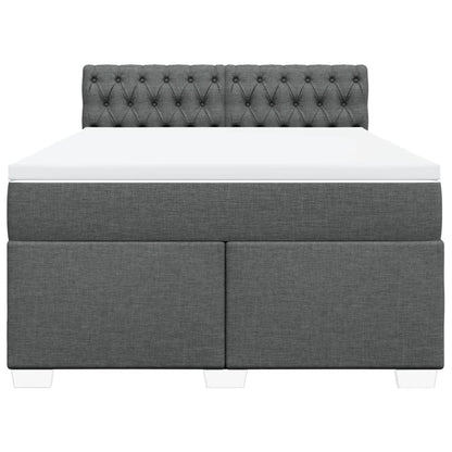 Giroletto a Molle con Materasso Grigio Scuro 140x190 cm Tessuto | homemem39