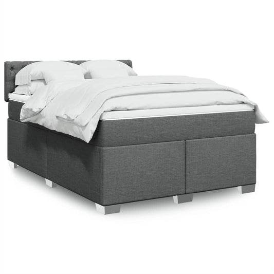 Giroletto a Molle con Materasso Grigio Scuro 140x190 cm Tessuto | homemem39