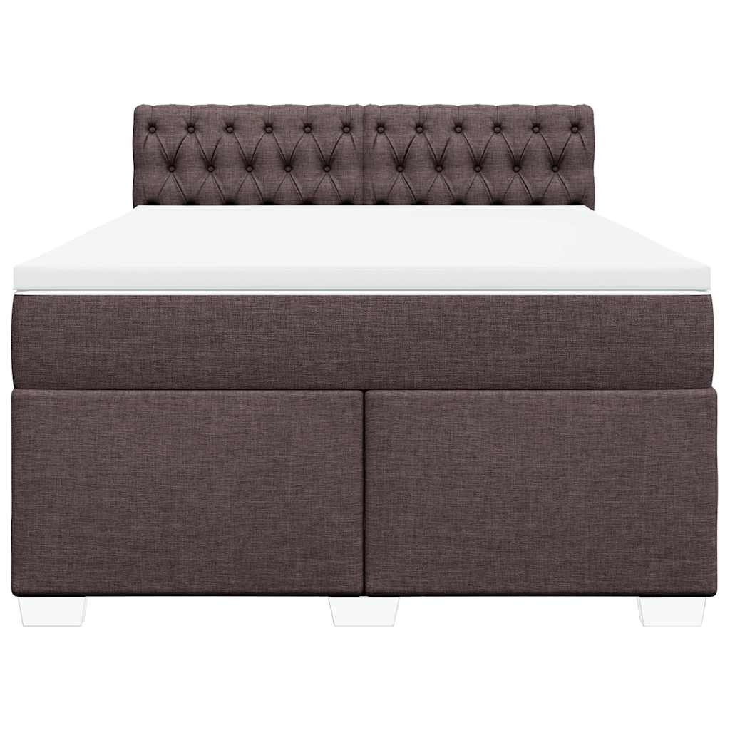 Giroletto a Molle con Materasso Marrone Scuro 140x190cm Tessuto | homemem39
