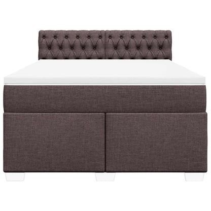 Giroletto a Molle con Materasso Marrone Scuro 140x190cm Tessuto