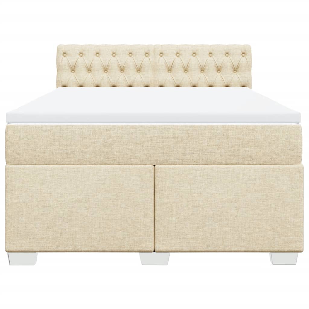 Giroletto a Molle con Materasso Crema 140x19 cm in Tessuto | homemem39