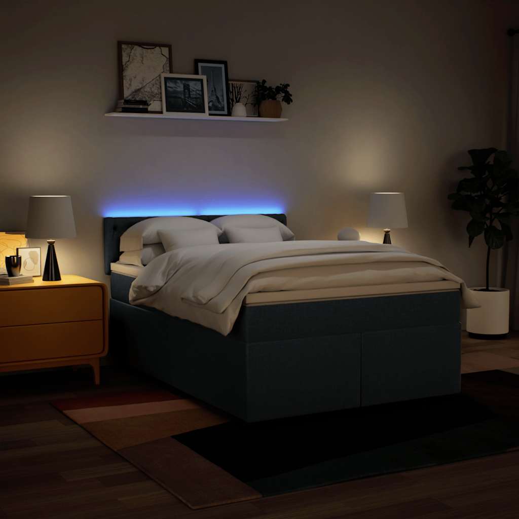 Giroletto a Molle con Materasso Blu 140x190 cm in Tessuto - homemem39