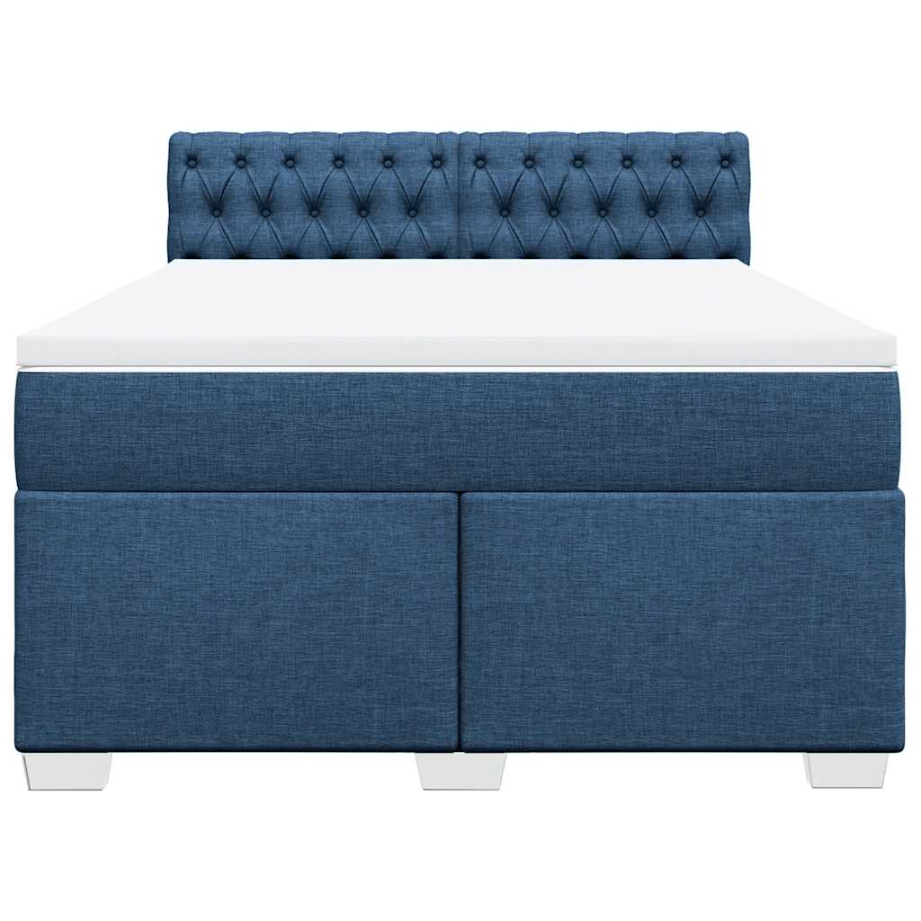 Giroletto a Molle con Materasso Blu 140x190 cm in Tessuto