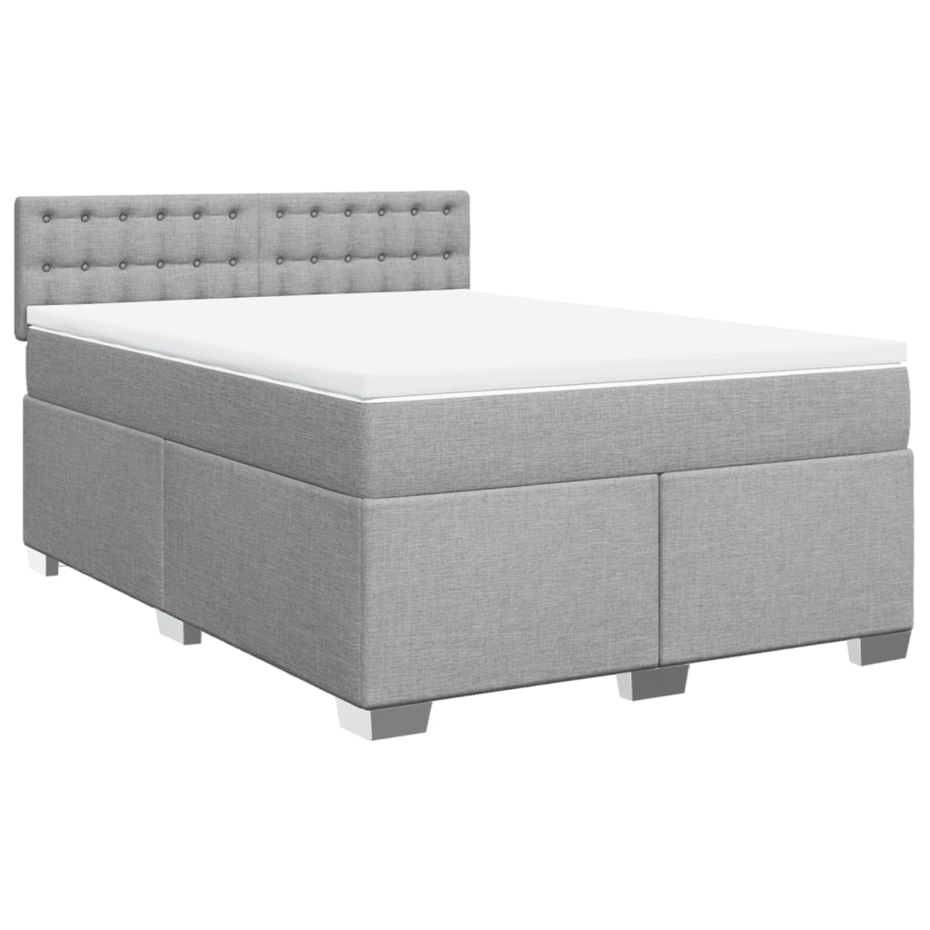 Giroletto a Molle con Materasso Grigio Chiaro 140x190cm Tessuto | homemem39