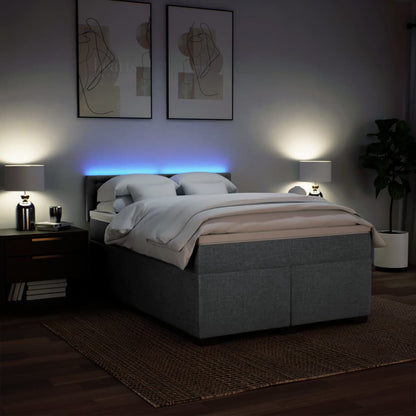 Giroletto a Molle con Materasso Grigio Chiaro 140x190cm Tessuto | homemem39
