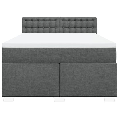 Giroletto a Molle con Materasso Grigio Scuro 140x190 cm Tessuto