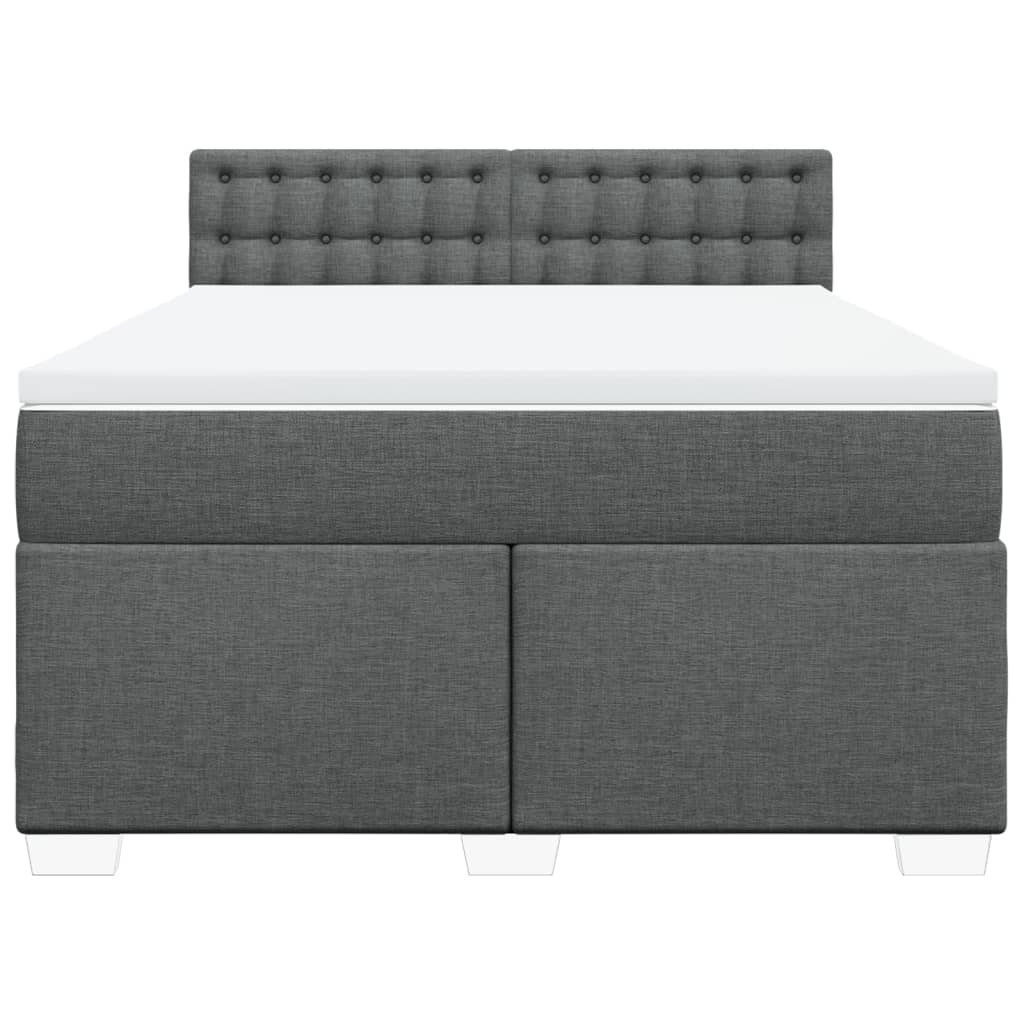 Giroletto a Molle con Materasso Grigio Scuro 140x190 cm Tessuto