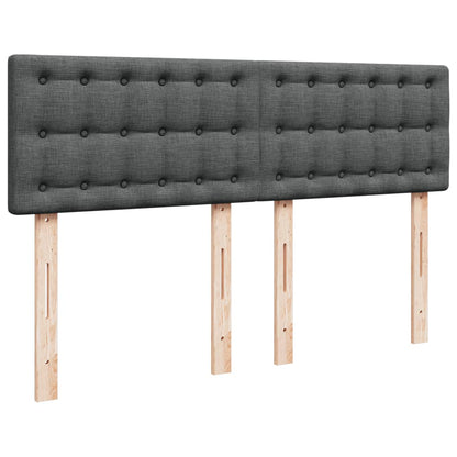 Giroletto a Molle con Materasso Grigio Scuro 140x190 cm Tessuto