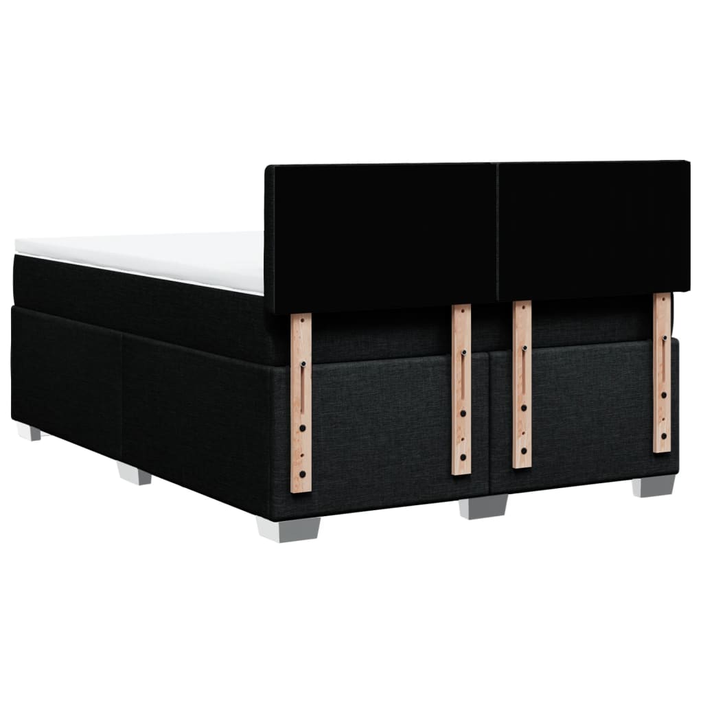 Giroletto a Molle con Materasso Nero 140x190 cm in Tessuto