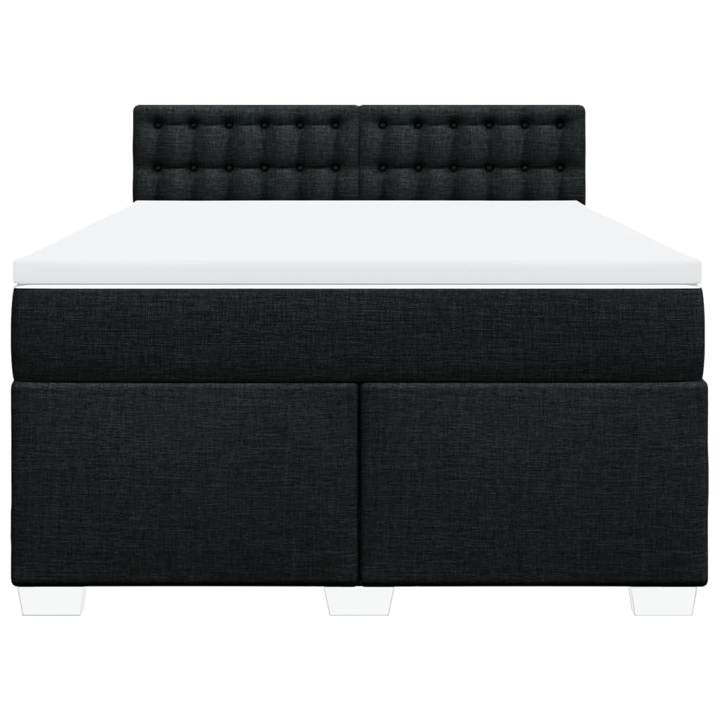 Giroletto a Molle con Materasso Nero 140x190 cm in Tessuto | homemem39
