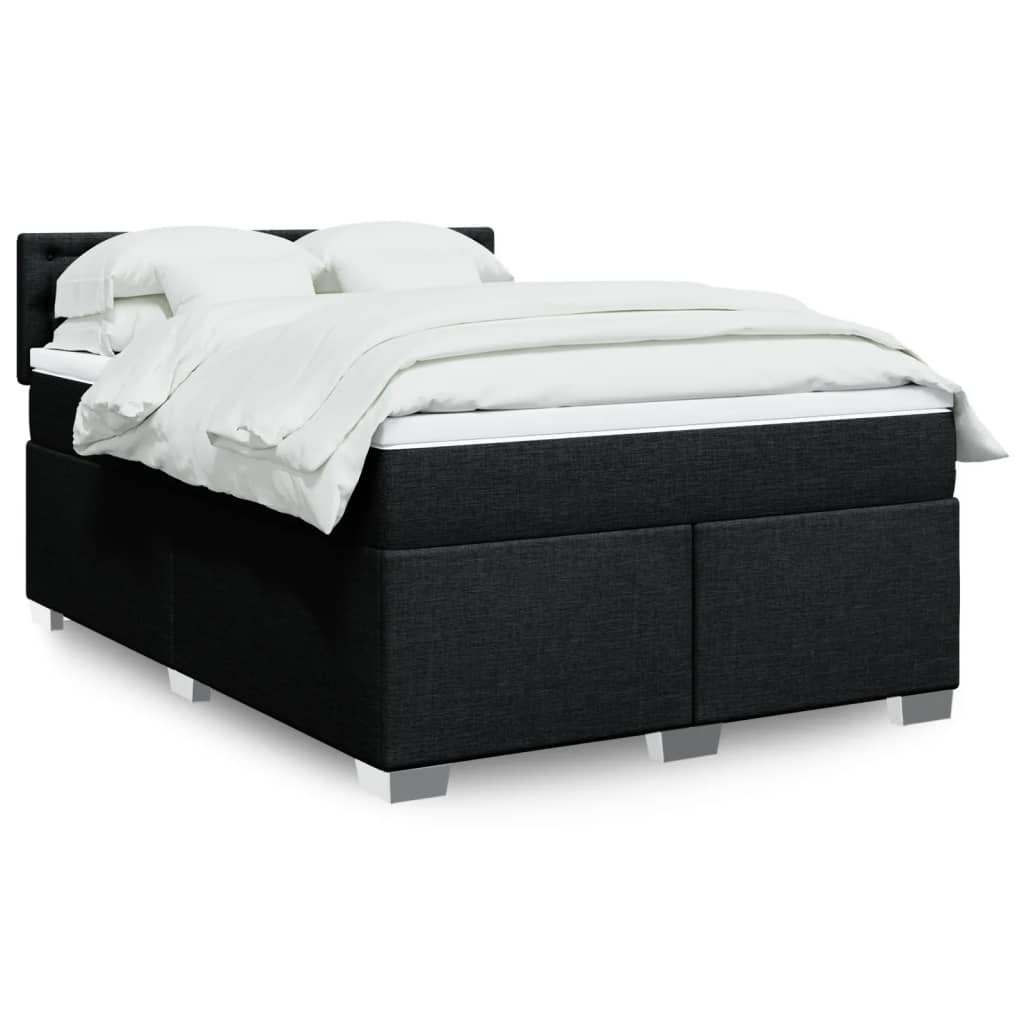Giroletto a Molle con Materasso Nero 140x190 cm in Tessuto | homemem39