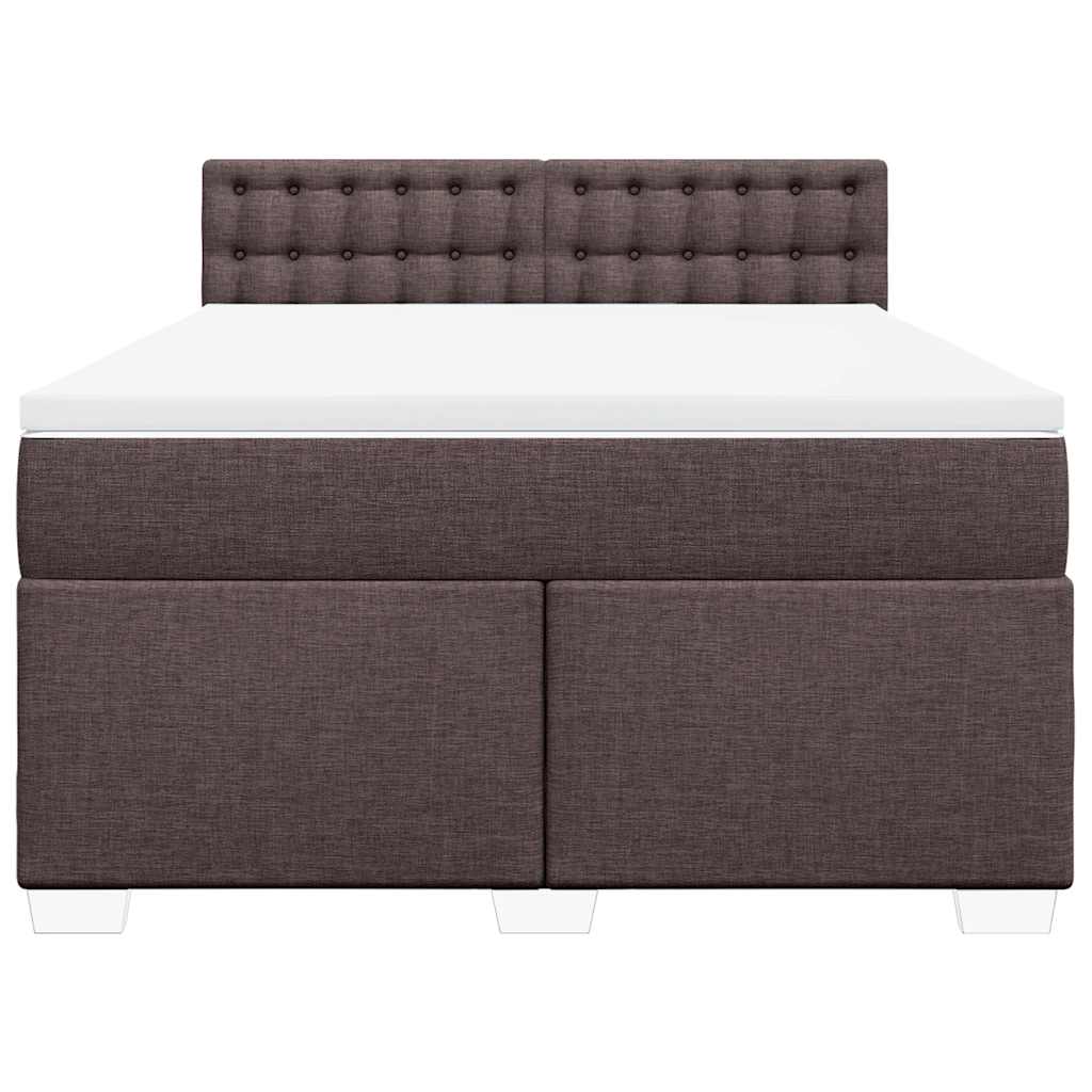 Giroletto a Molle con Materasso Marrone Scuro 140x190cm Tessuto | homemem39