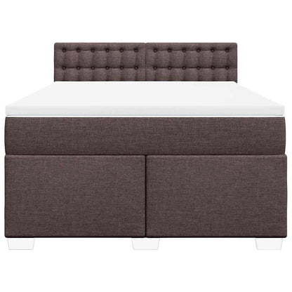Giroletto a Molle con Materasso Marrone Scuro 140x190cm Tessuto | homemem39