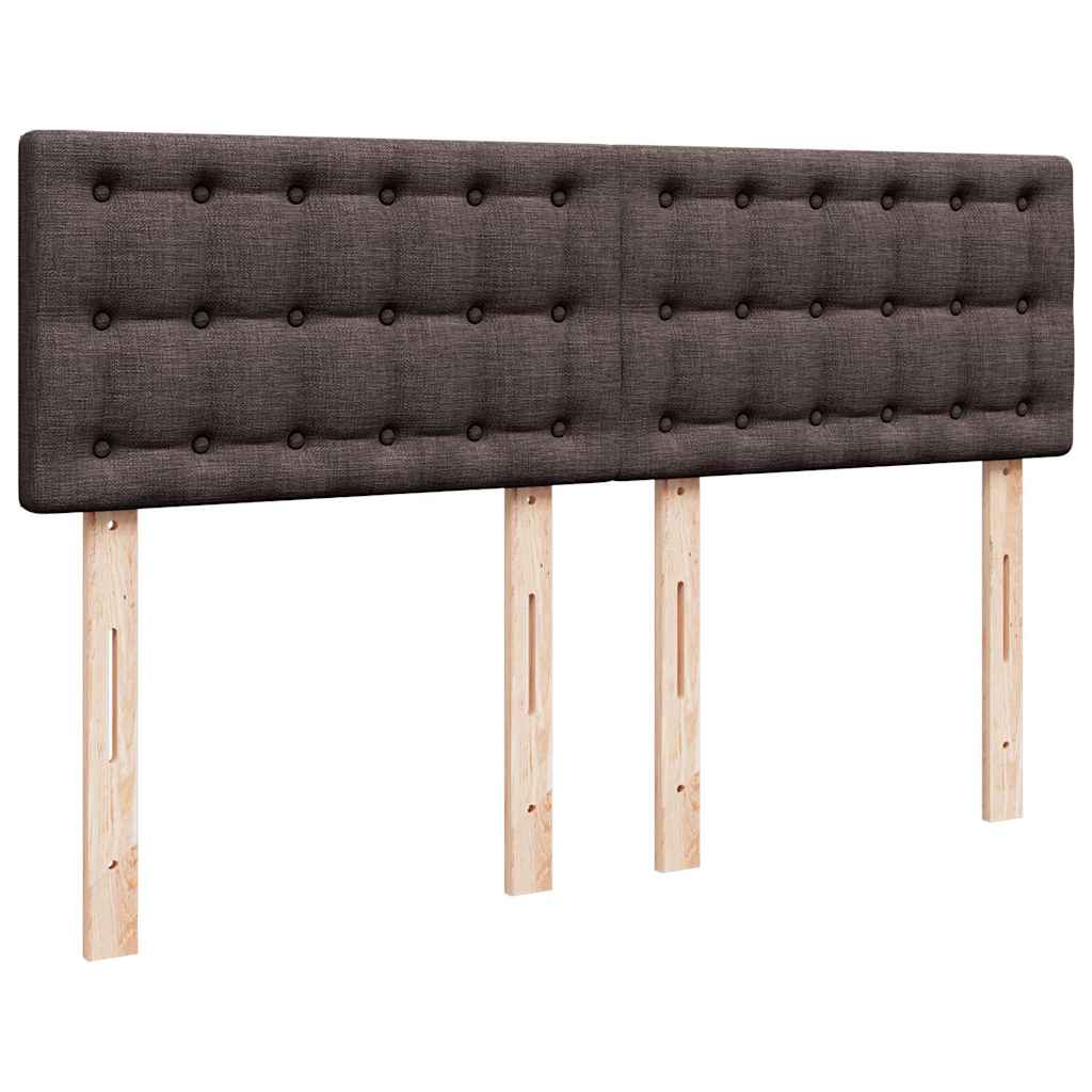 Giroletto a Molle con Materasso Marrone Scuro 140x190cm Tessuto
