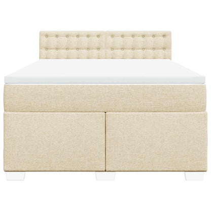 Giroletto a Molle con Materasso Crema 140x19 cm in Tessuto | homemem39