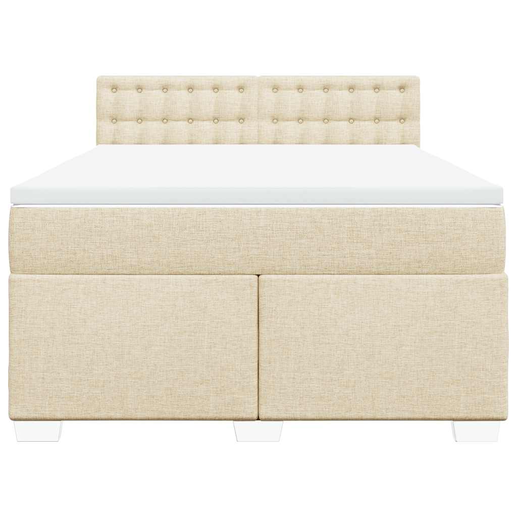 Giroletto a Molle con Materasso Crema 140x19 cm in Tessuto