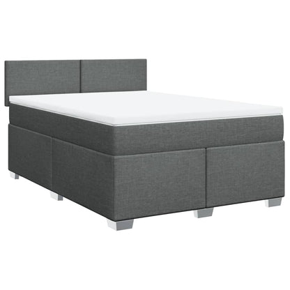 Giroletto a Molle con Materasso Grigio Scuro 140x200cm Tessuto