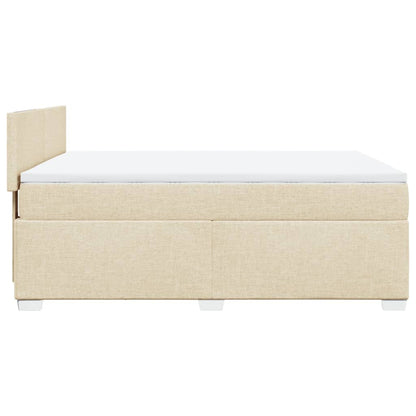 Giroletto a Molle con Materasso Crema 140x200 cm in Tessuto