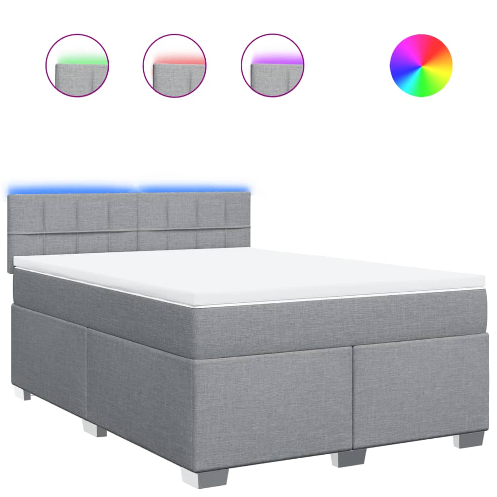Giroletto a Molle con Materasso Grigio Chiaro 140x200cm Tessuto | homemem39